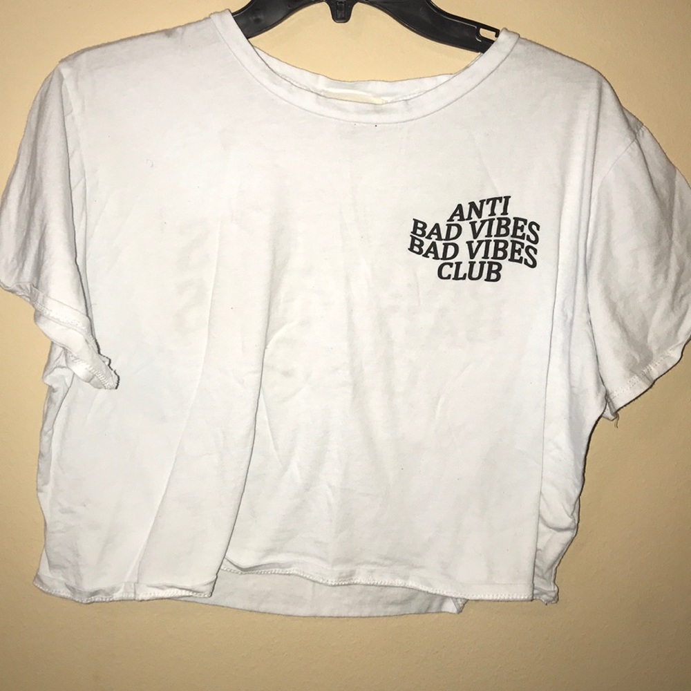 White crop top tee